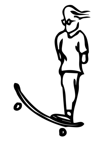 Skateboard Letter J Coloring Page